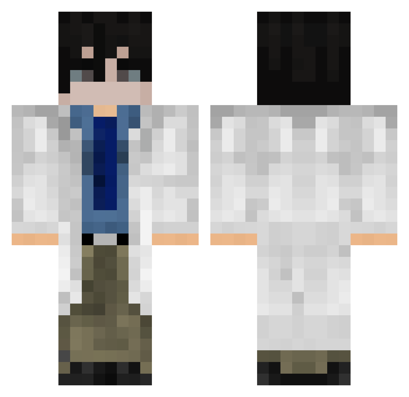 ve_0 Minecraft skin, front and back view