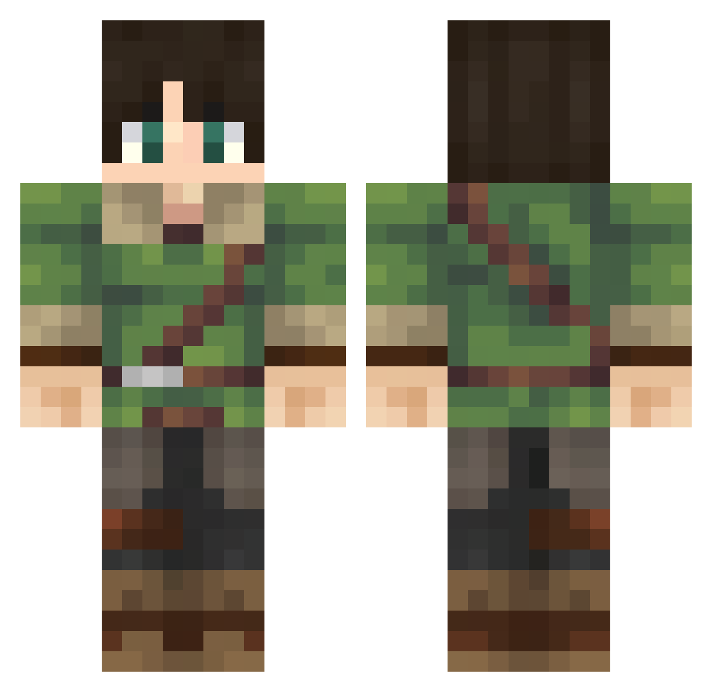 MorkDagser Minecraft skin, front and back view