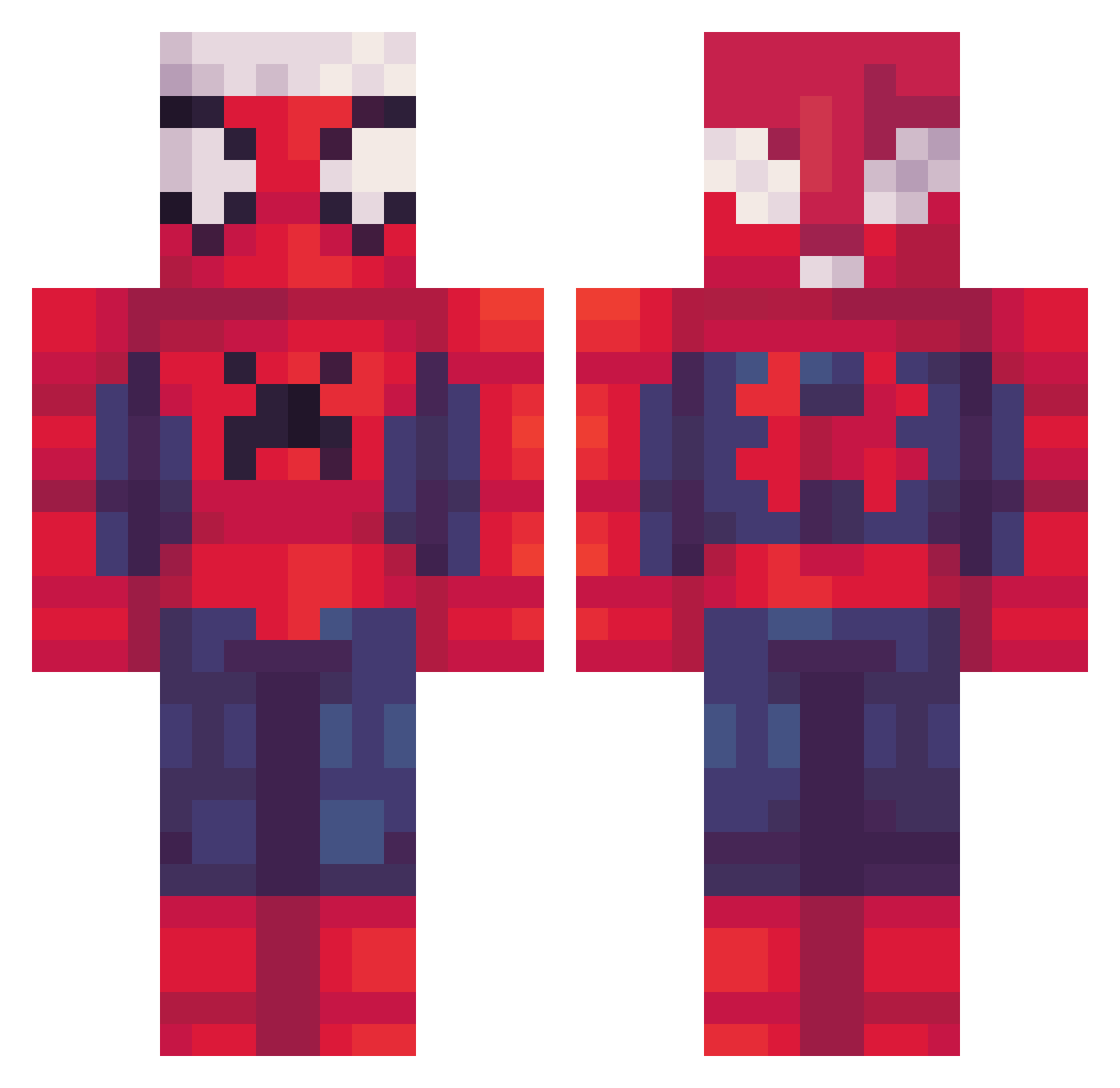 NinjaAlanMan Minecraft skin, front and back view