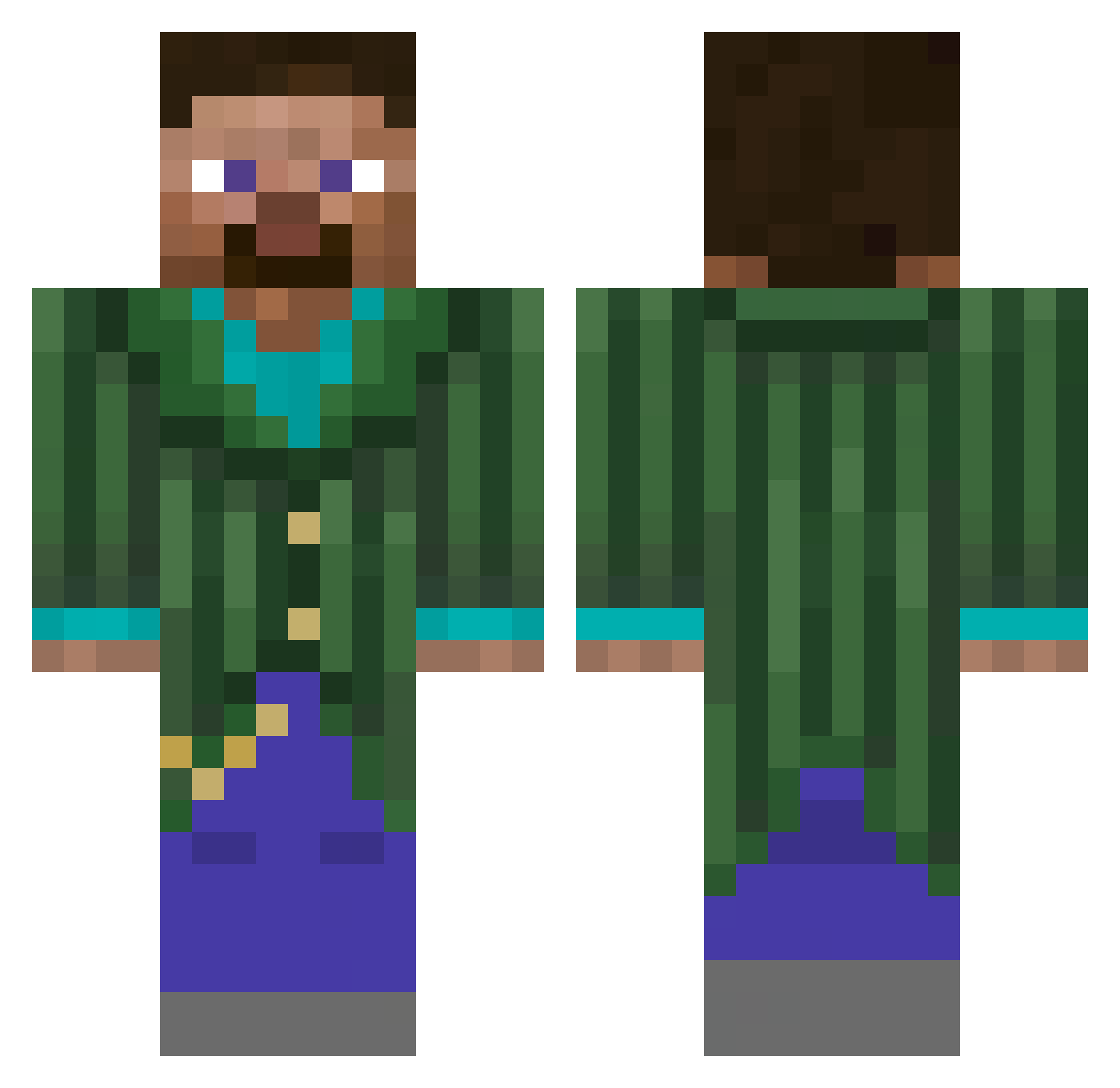 Stravergota Minecraft skin, front and back view