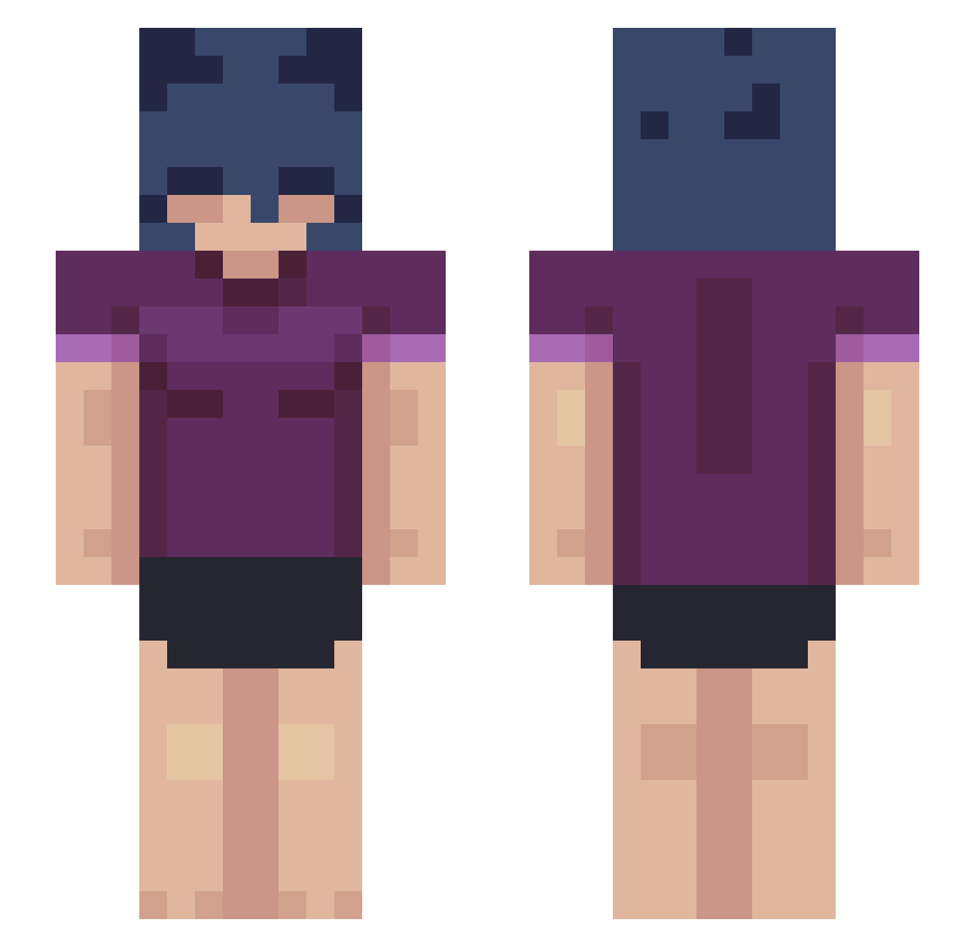 RedFoxLightning Minecraft skin, front and back view