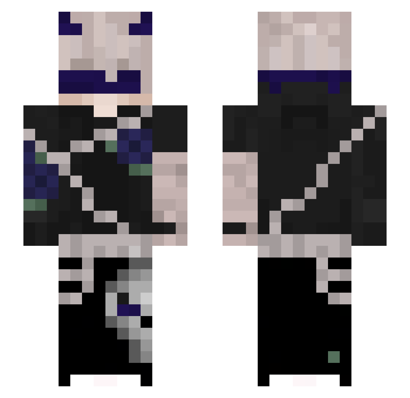 Qiwgeq8 Minecraft skin, front and back view