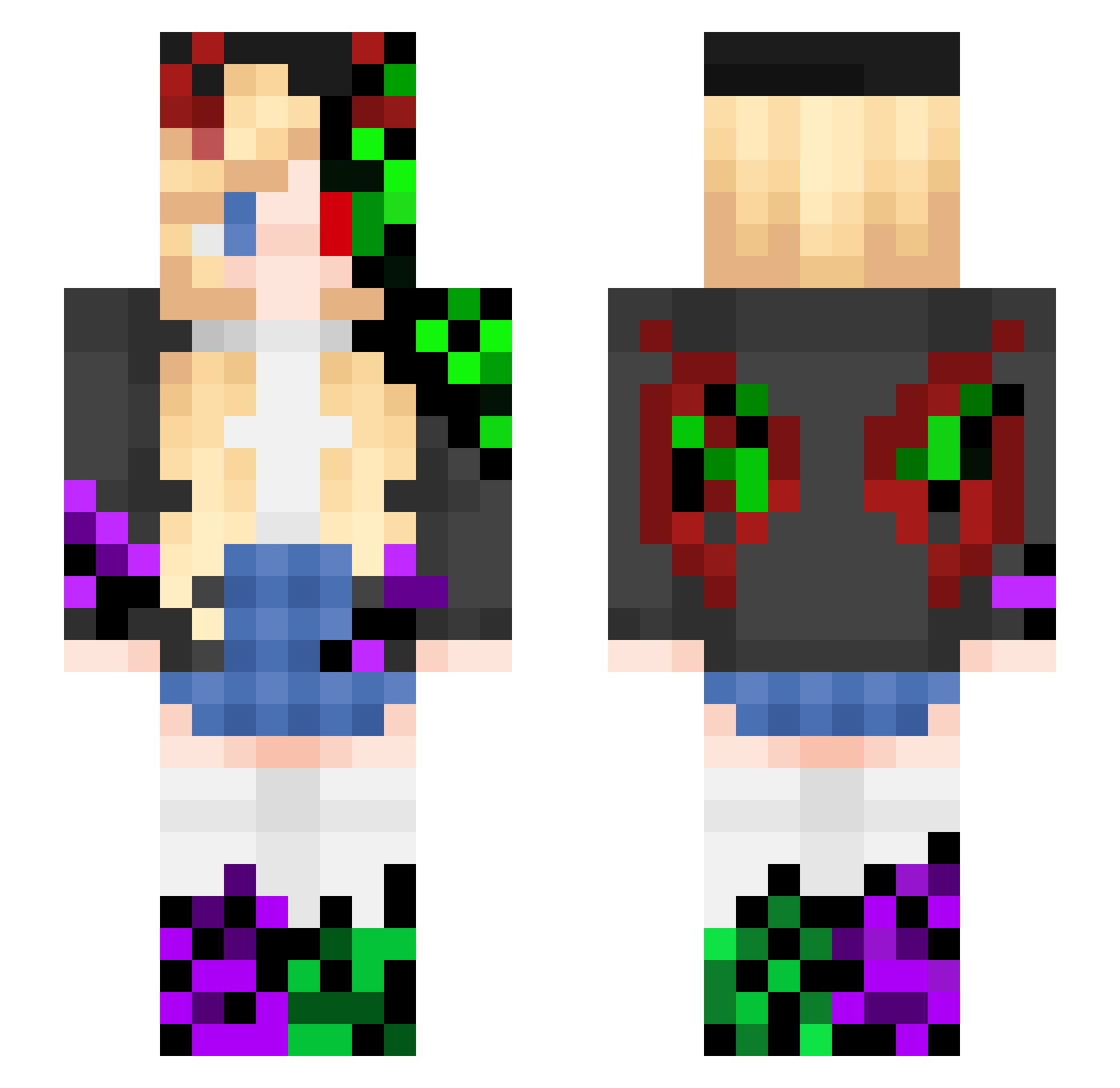 Sailor_Akira Minecraft skin, front and back view