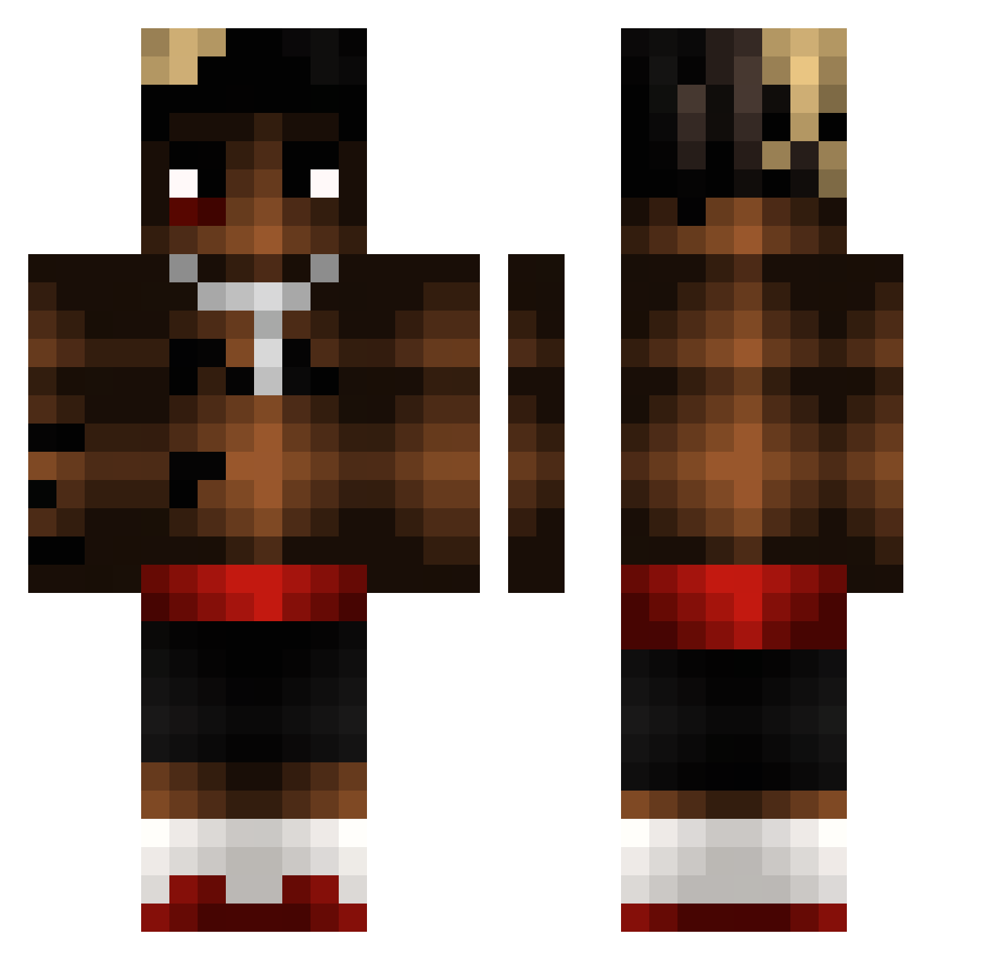 Bakuryuu Minecraft skin, front and back view