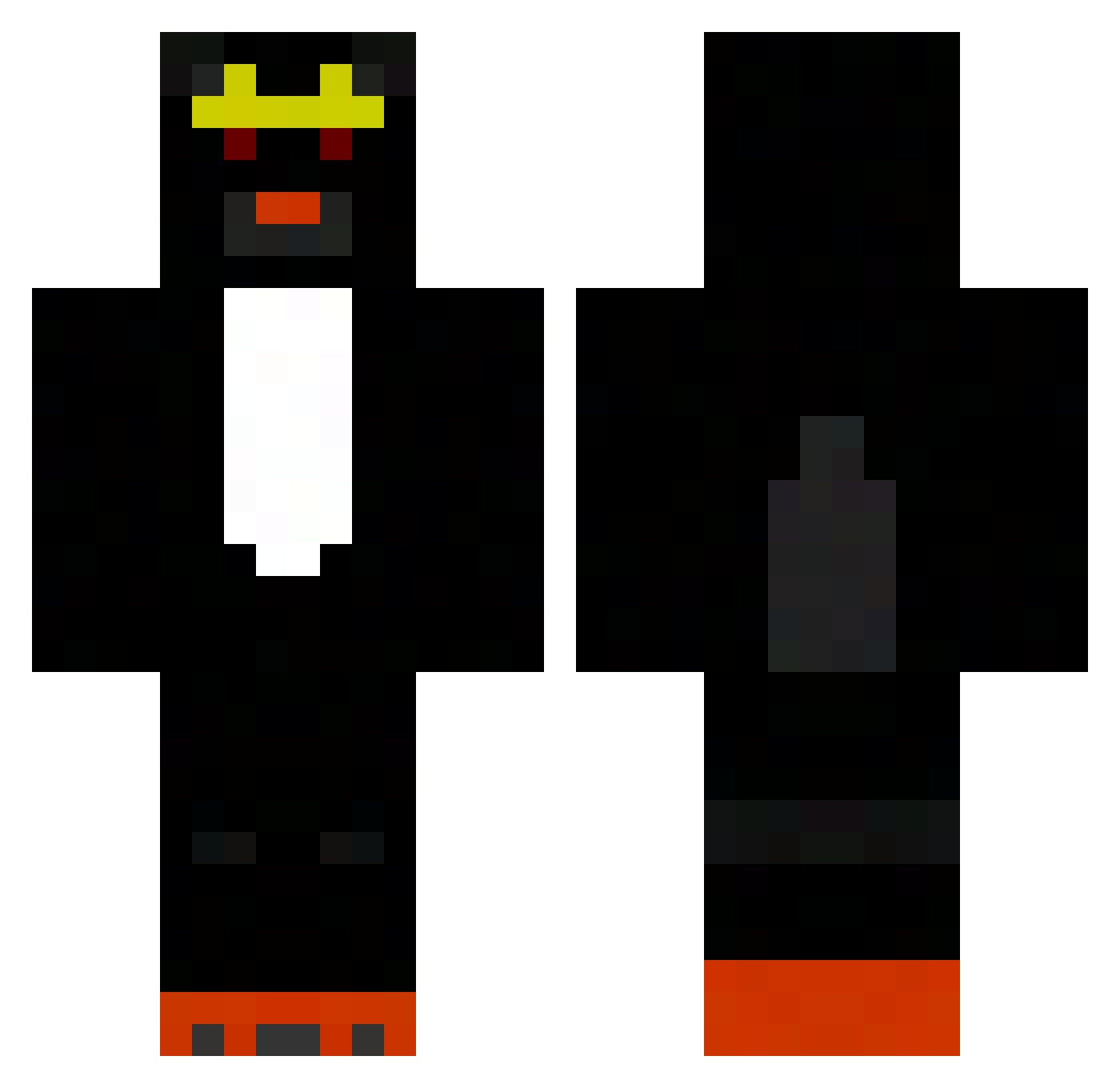 Spheniscine Minecraft skin, front and back view