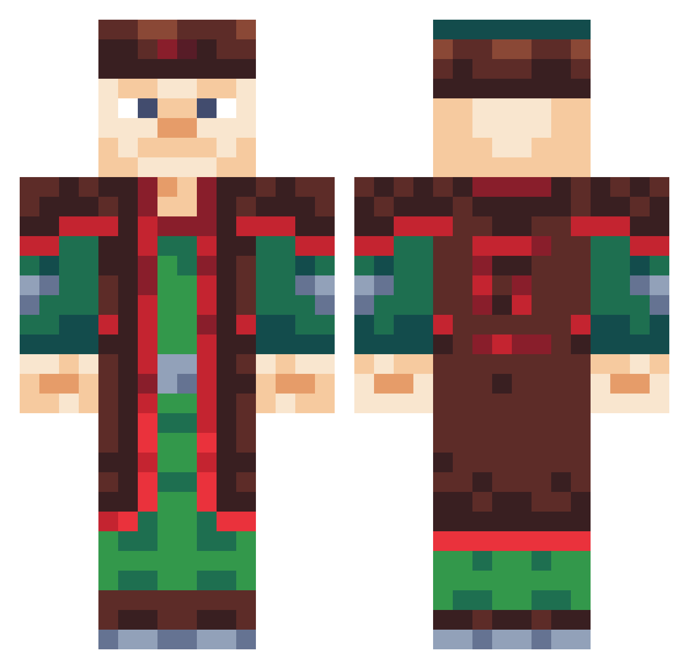 pokemastercz Minecraft skin, front and back view