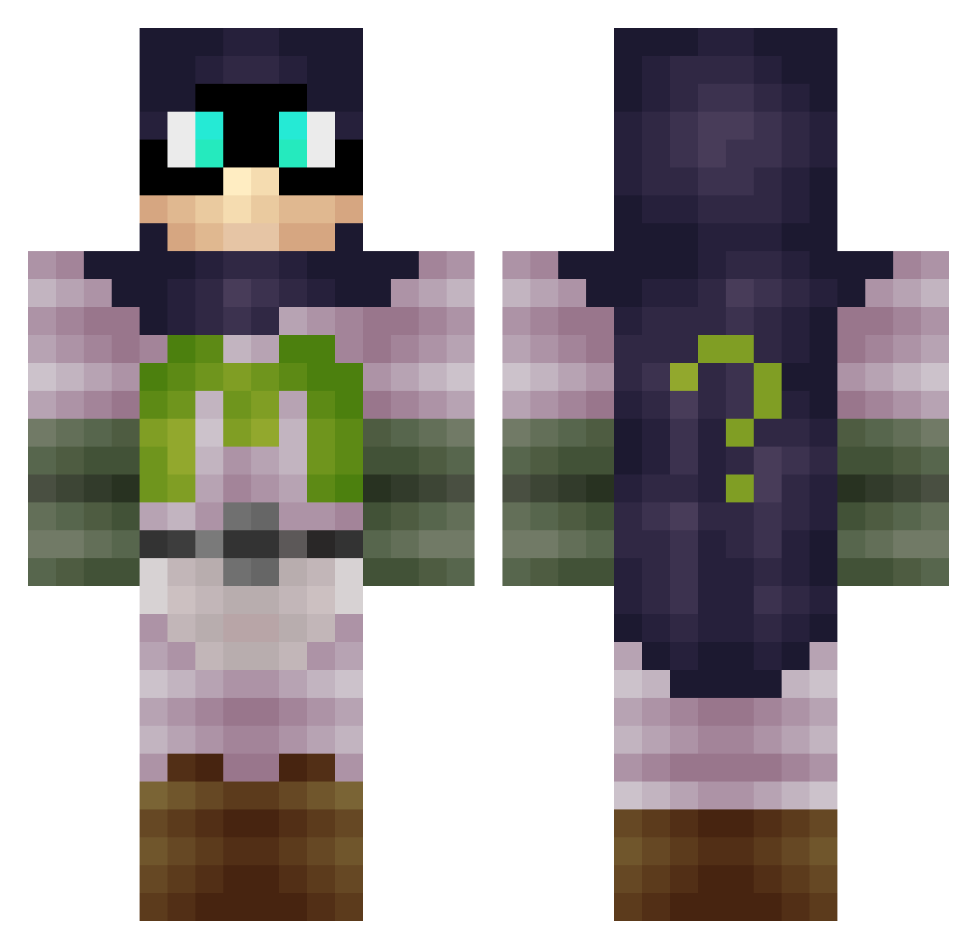 HaZ_vHipnotixc Minecraft skin, front and back view