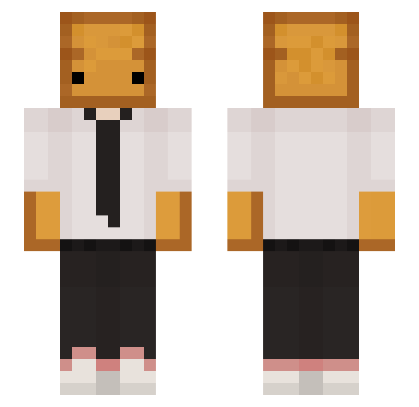 NotaWolf Minecraft skin, front and back view