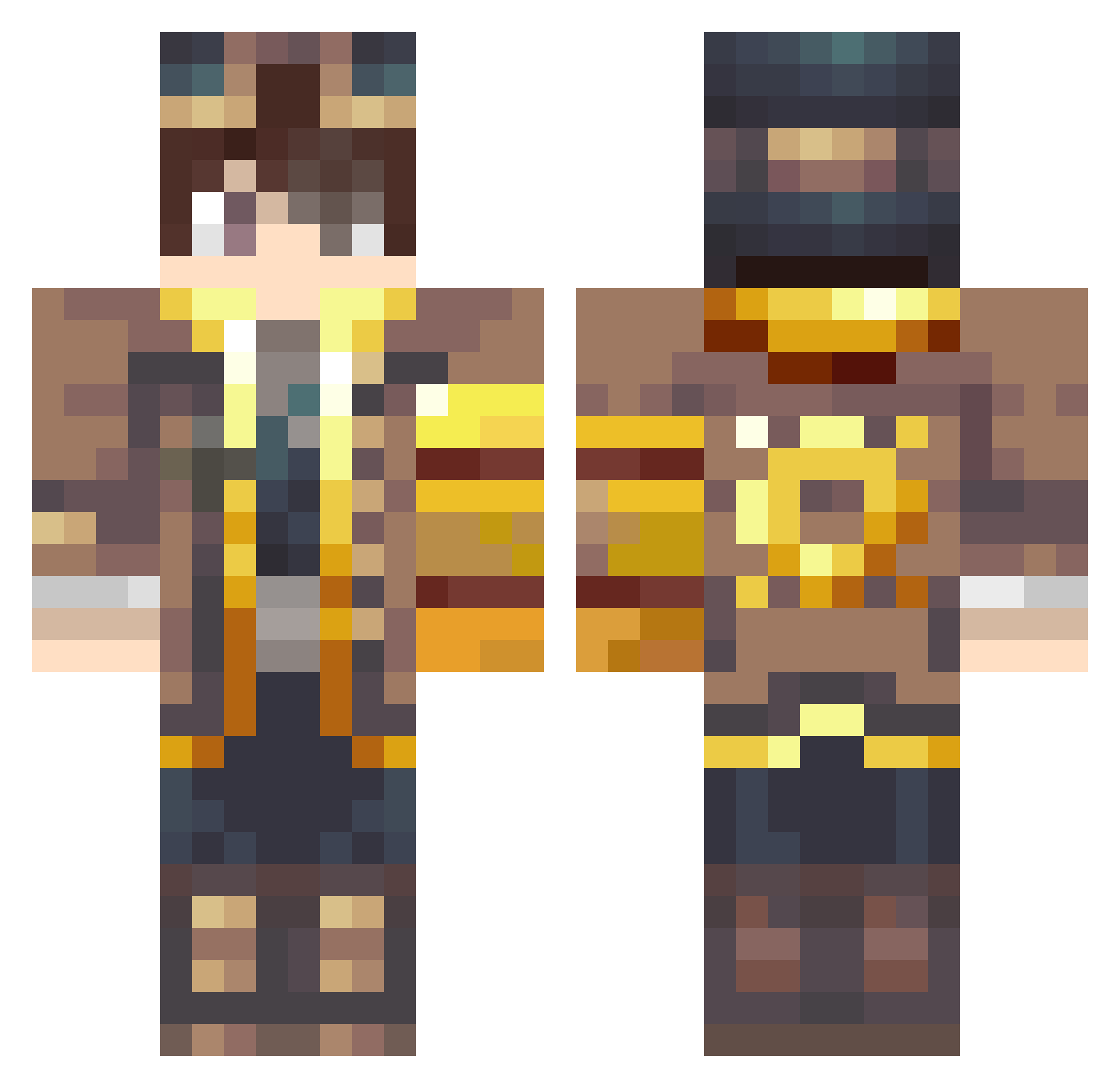 DLlover Minecraft skin, front and back view