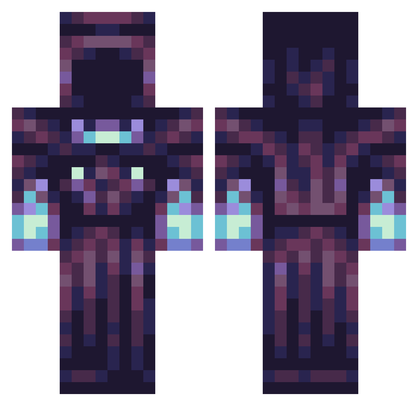 RDEEN19 Minecraft skin, front and back view