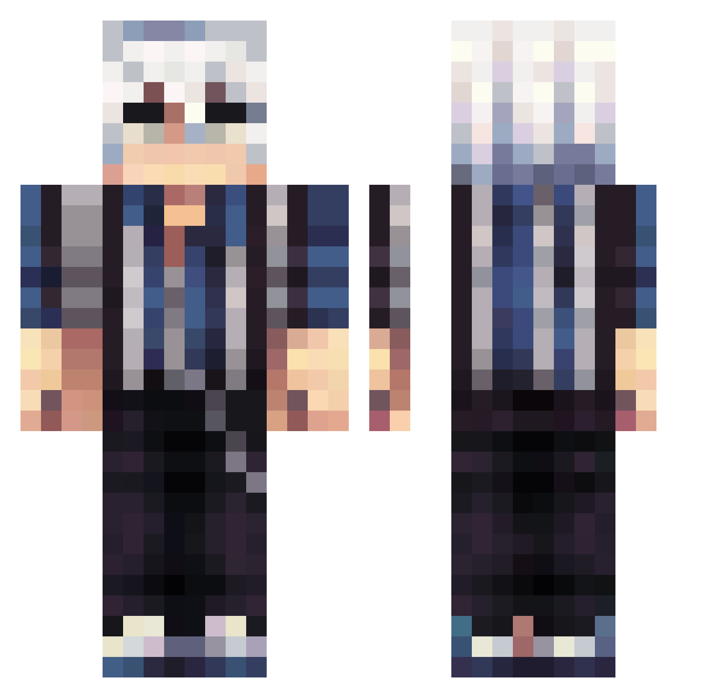 Rasping08 Minecraft skin, front and back view