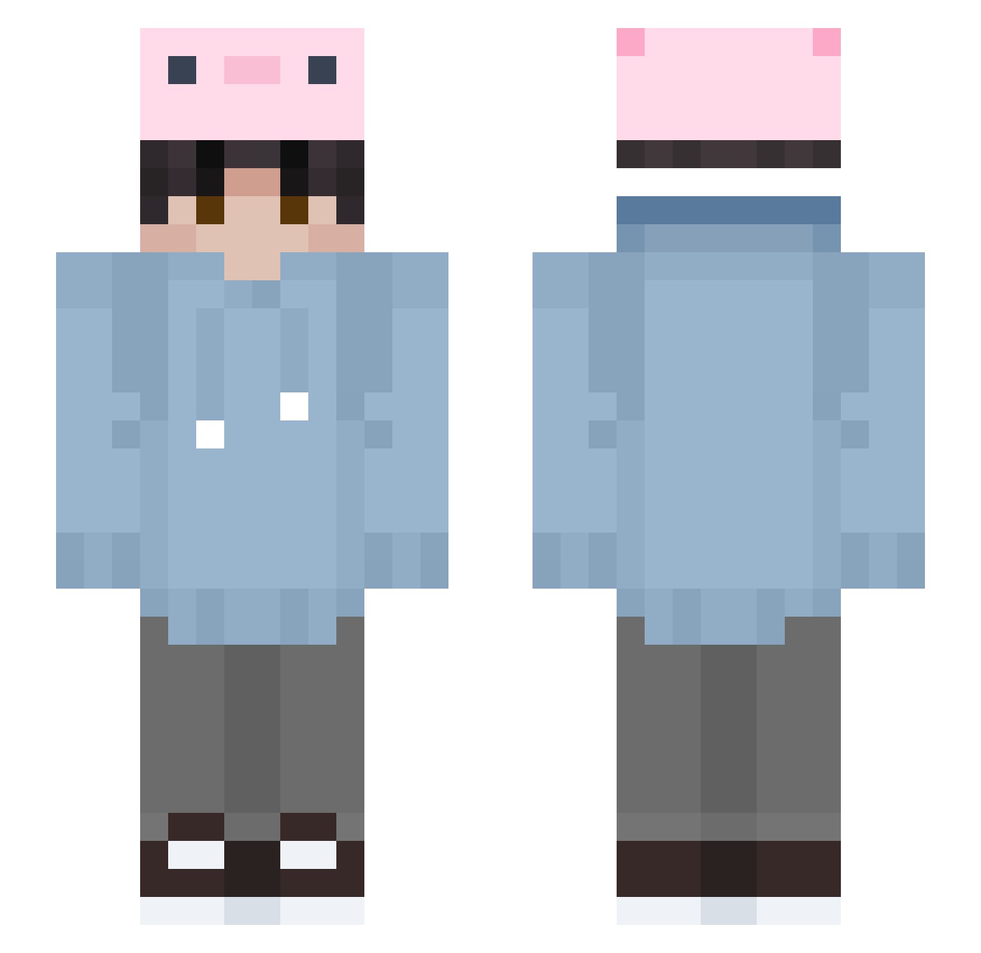 D4ilo Minecraft skin, front and back view