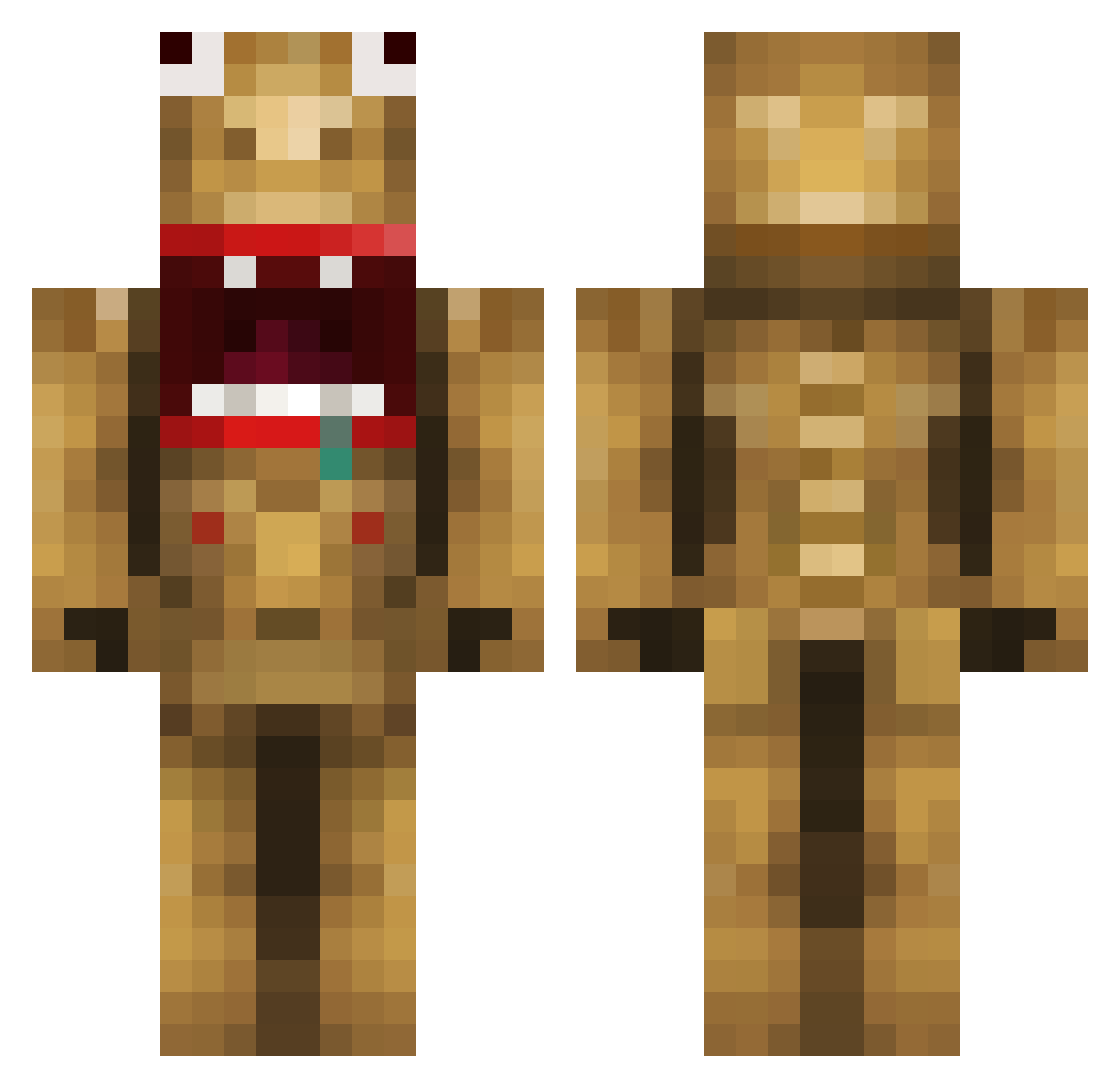 justinlolz Minecraft skin, front and back view