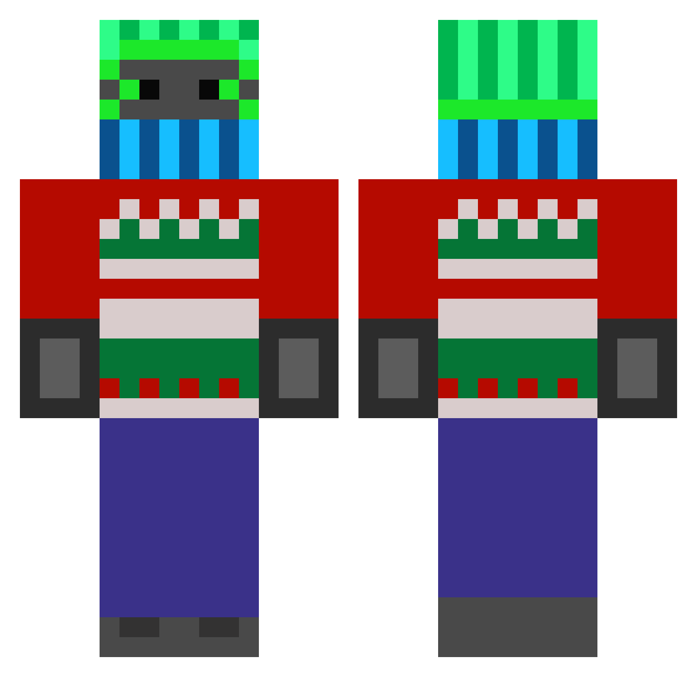 FunKerem54 Minecraft skin, front and back view
