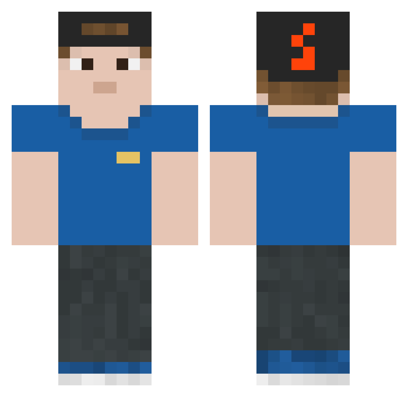 2mlg4me Minecraft skin, front and back view