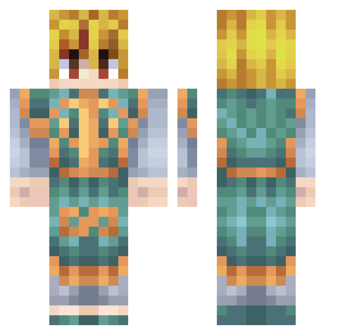 SEV2023 Minecraft skin, front and back view