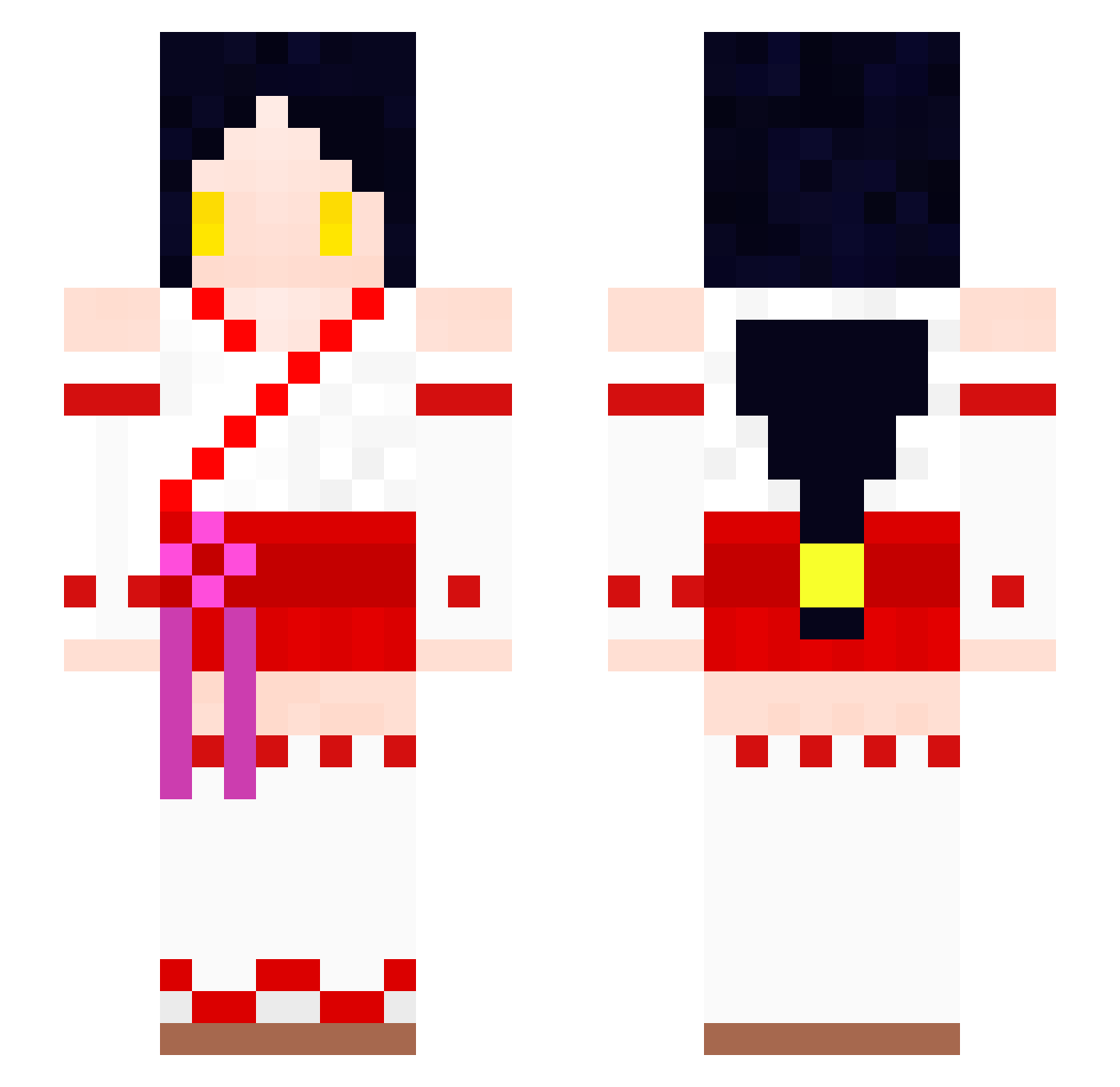 Pacificist Minecraft skin, front and back view