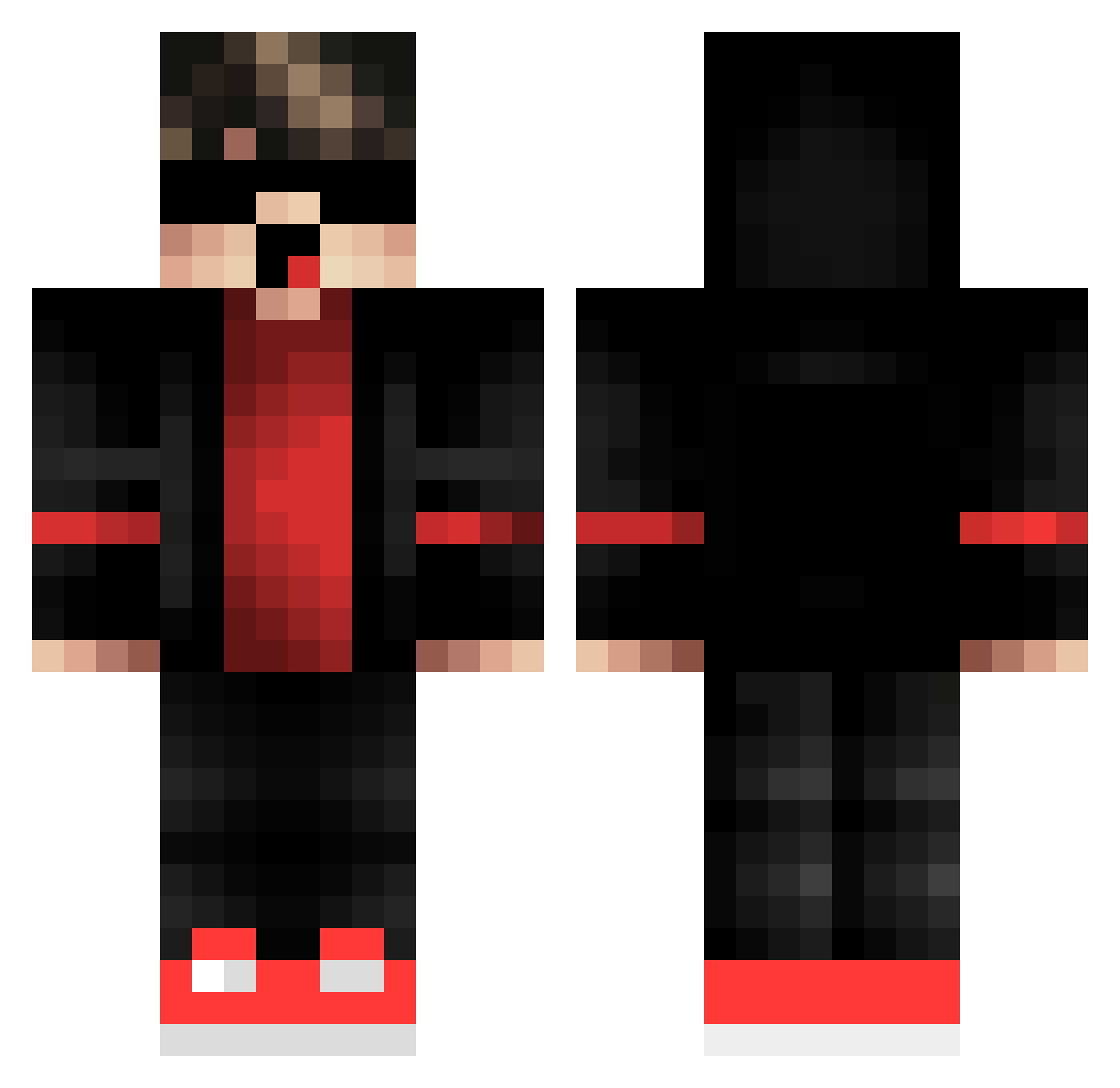 WaysidePacer Minecraft skin, front and back view