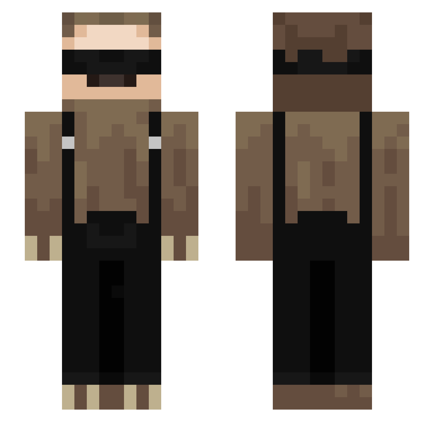 OnessTea Minecraft skin, front and back view