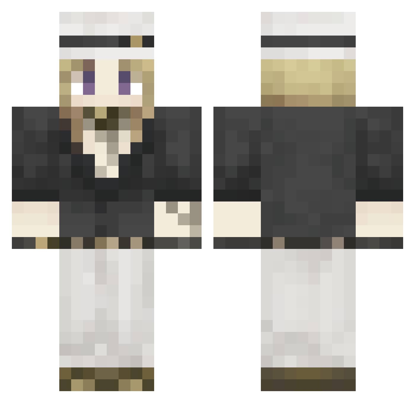 Dirquez Minecraft skin, front and back view