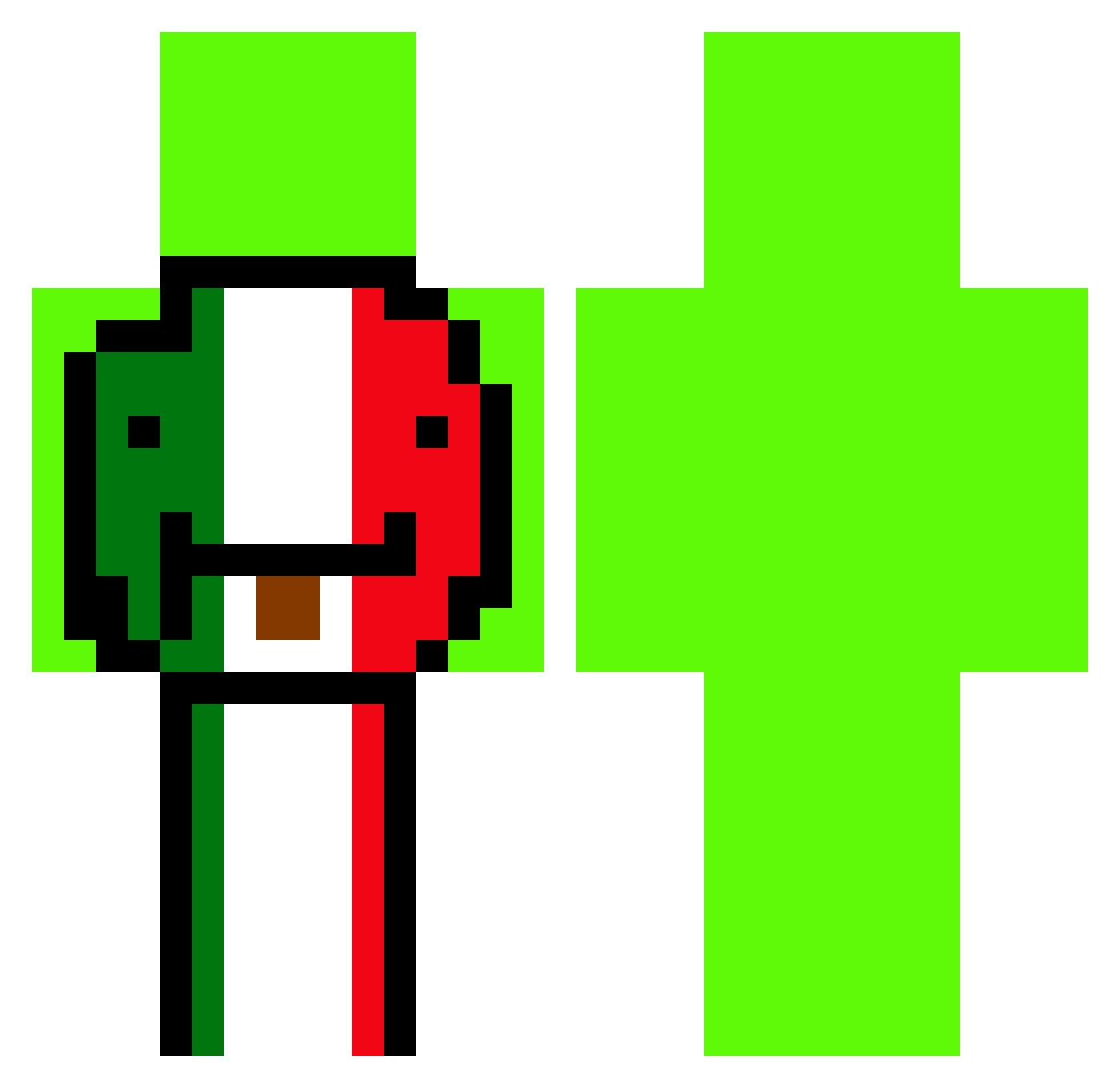 Ril3k Minecraft skin, front and back view