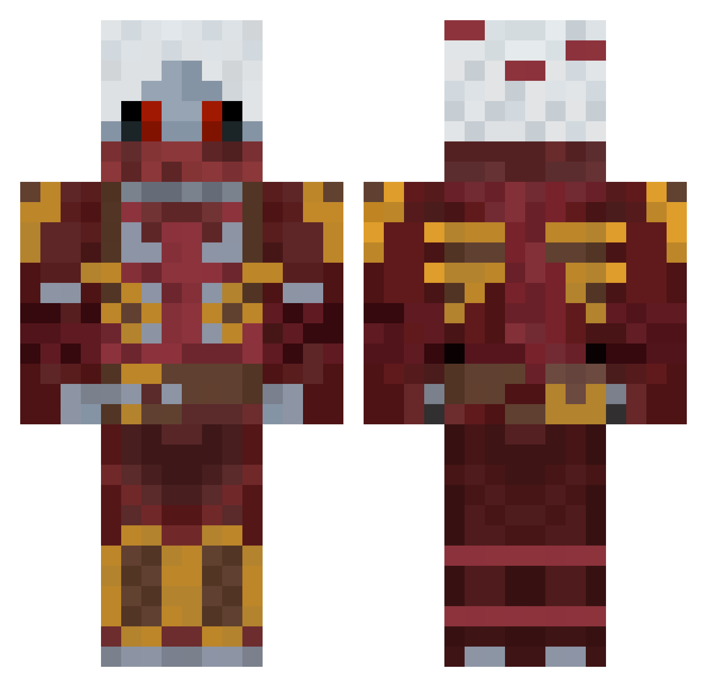 Chackmissl Minecraft skin, front and back view