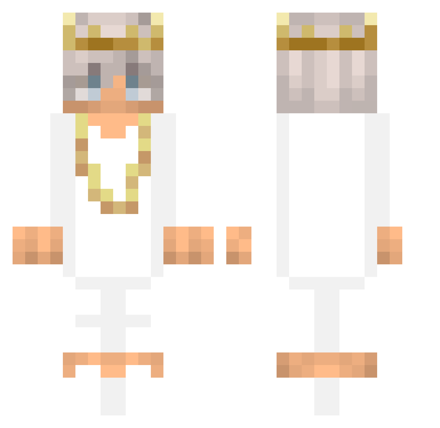 DrMundstuhl Minecraft skin, front and back view