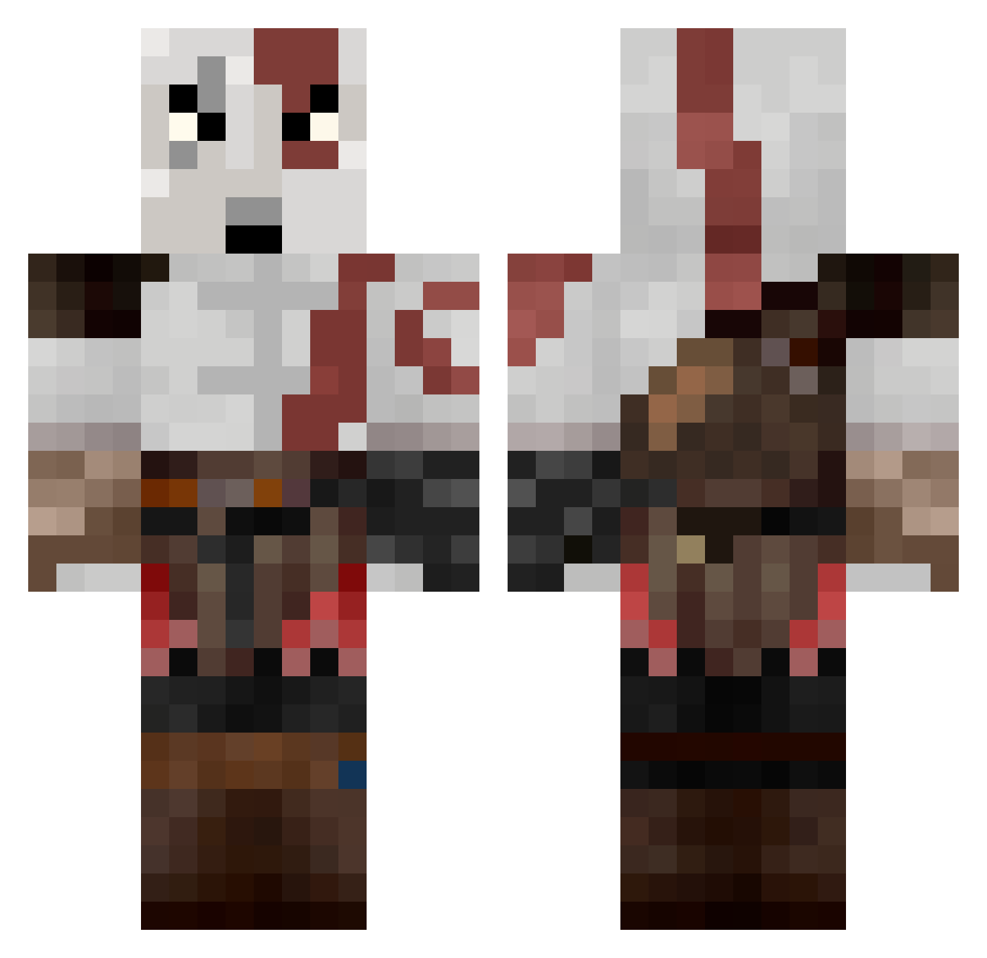 EzEli11 Minecraft skin, front and back view