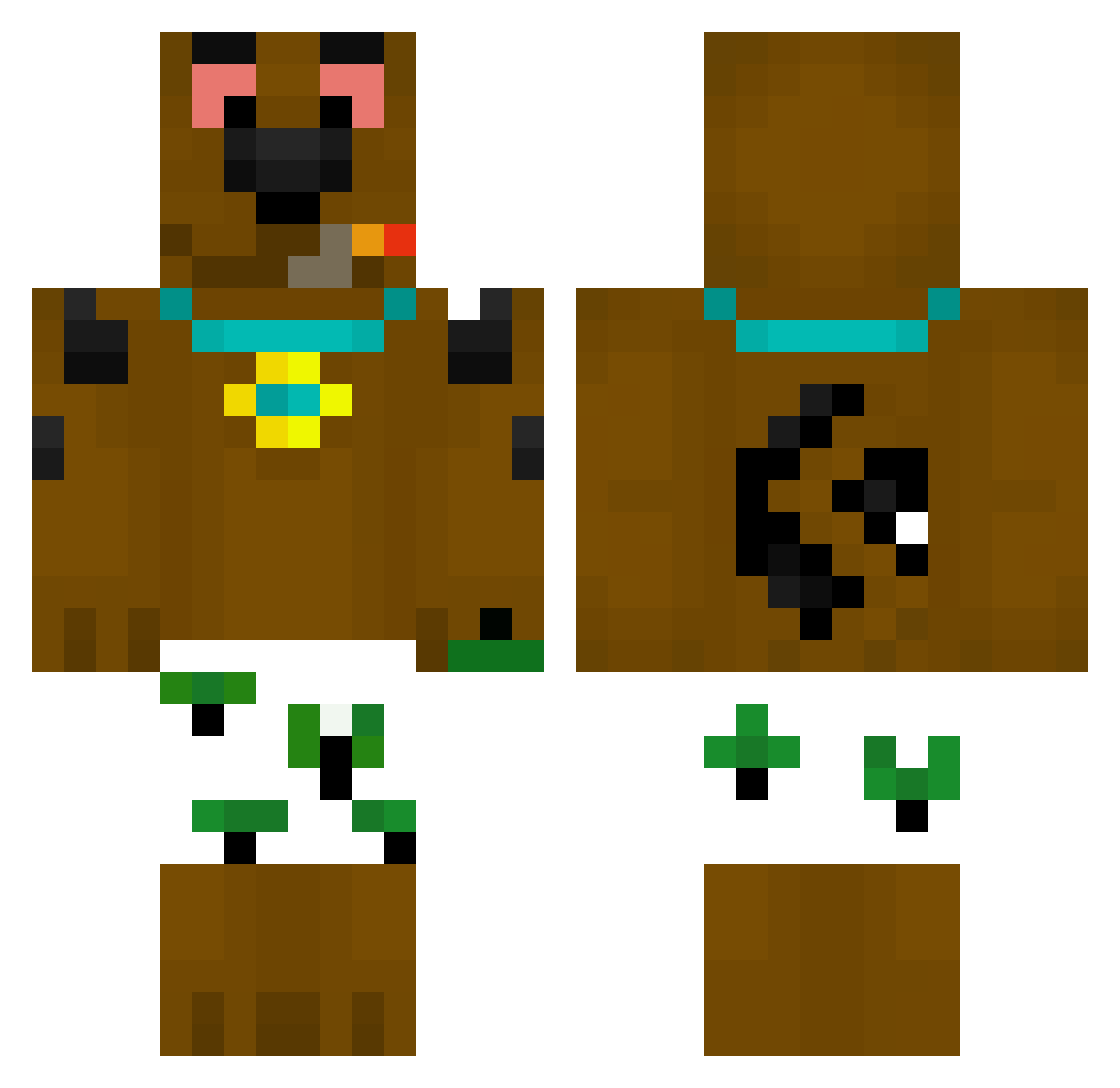 TacoBellMonster Minecraft skin, front and back view