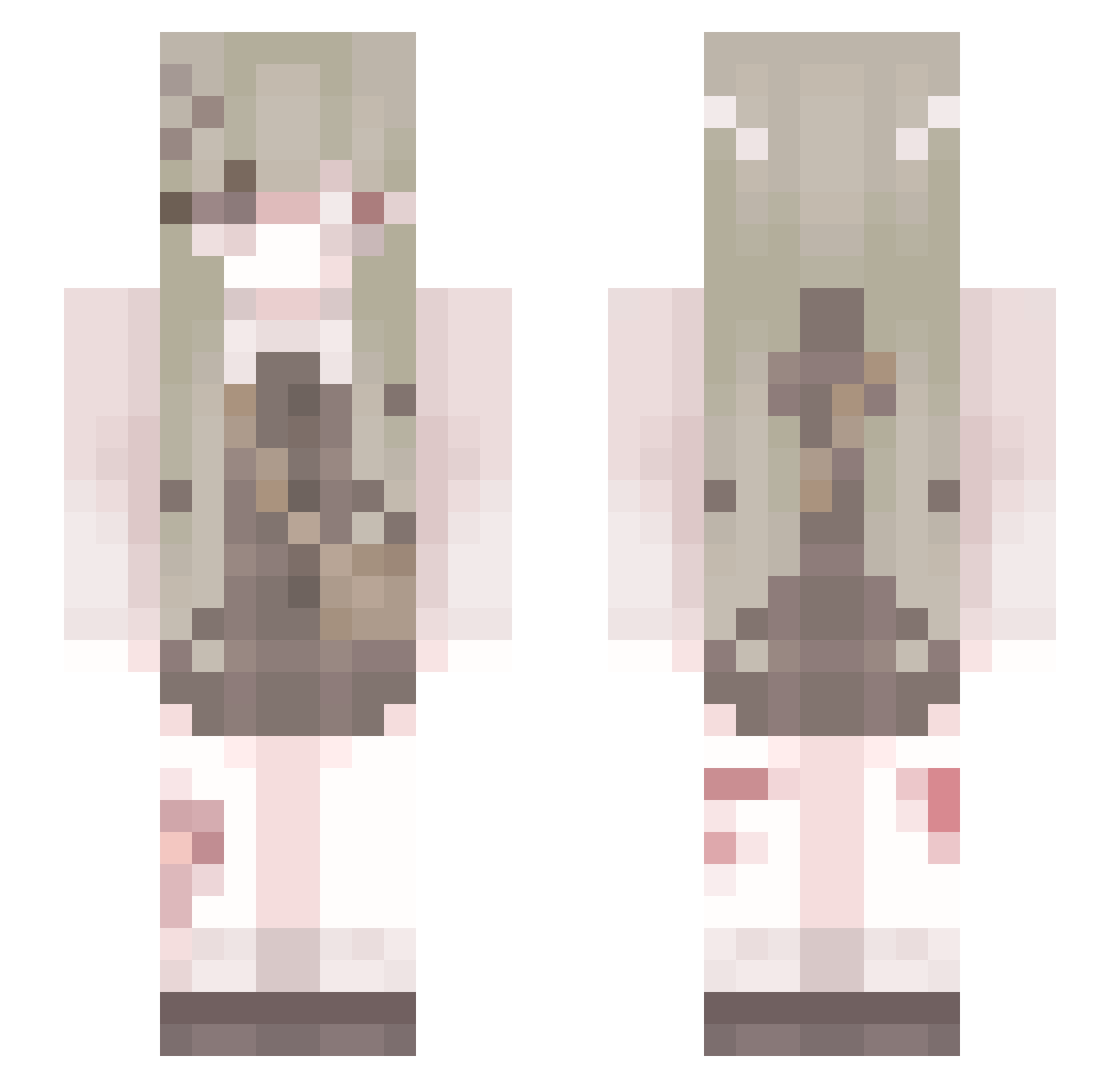 Ishige44 Minecraft skin, front and back view