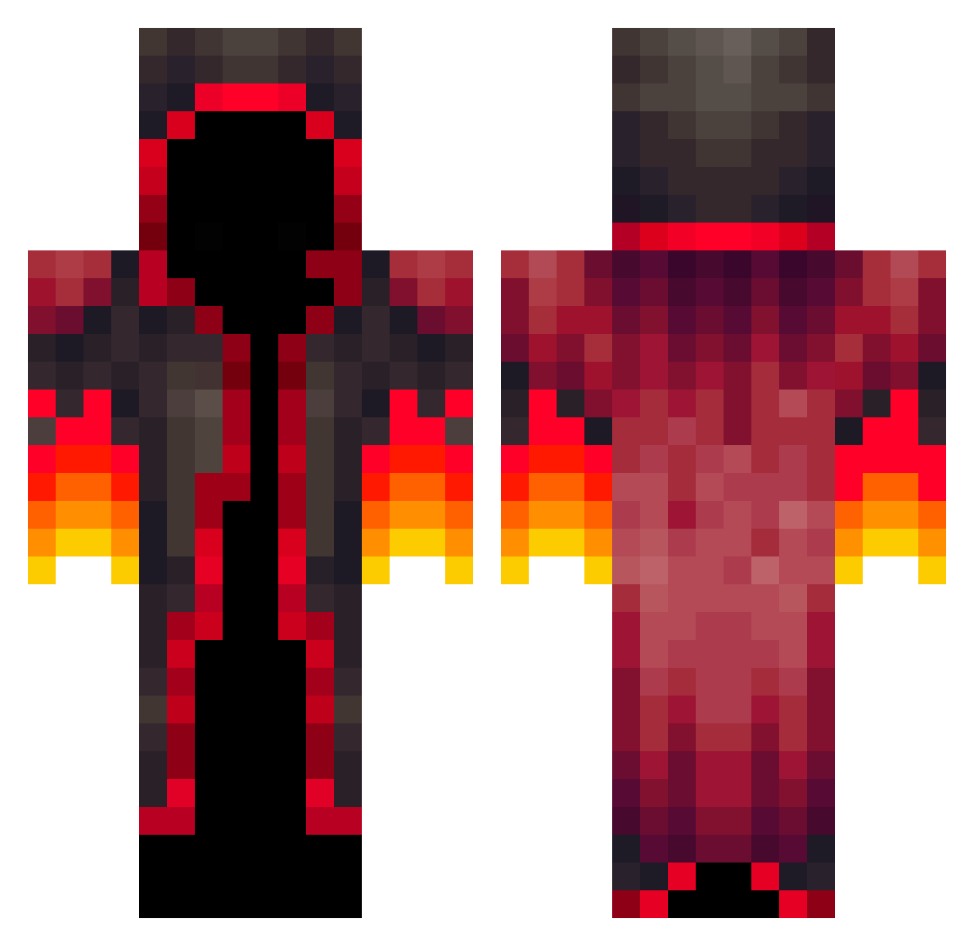 Somo23 Minecraft skin, front and back view
