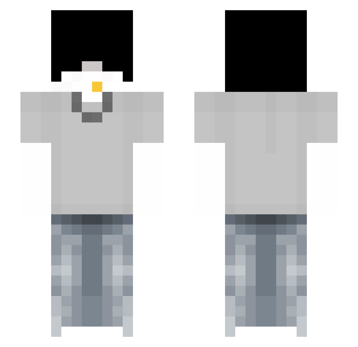 xzecute Minecraft skin, front and back view