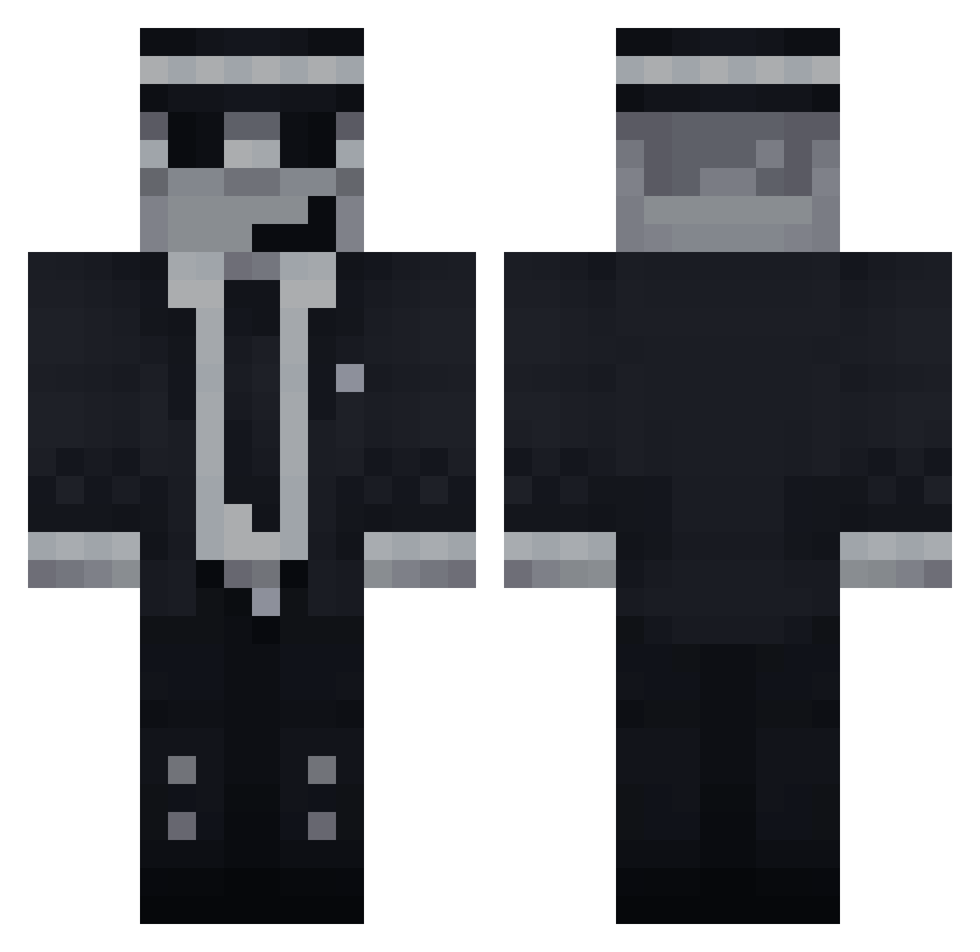 formergardens Minecraft skin, front and back view