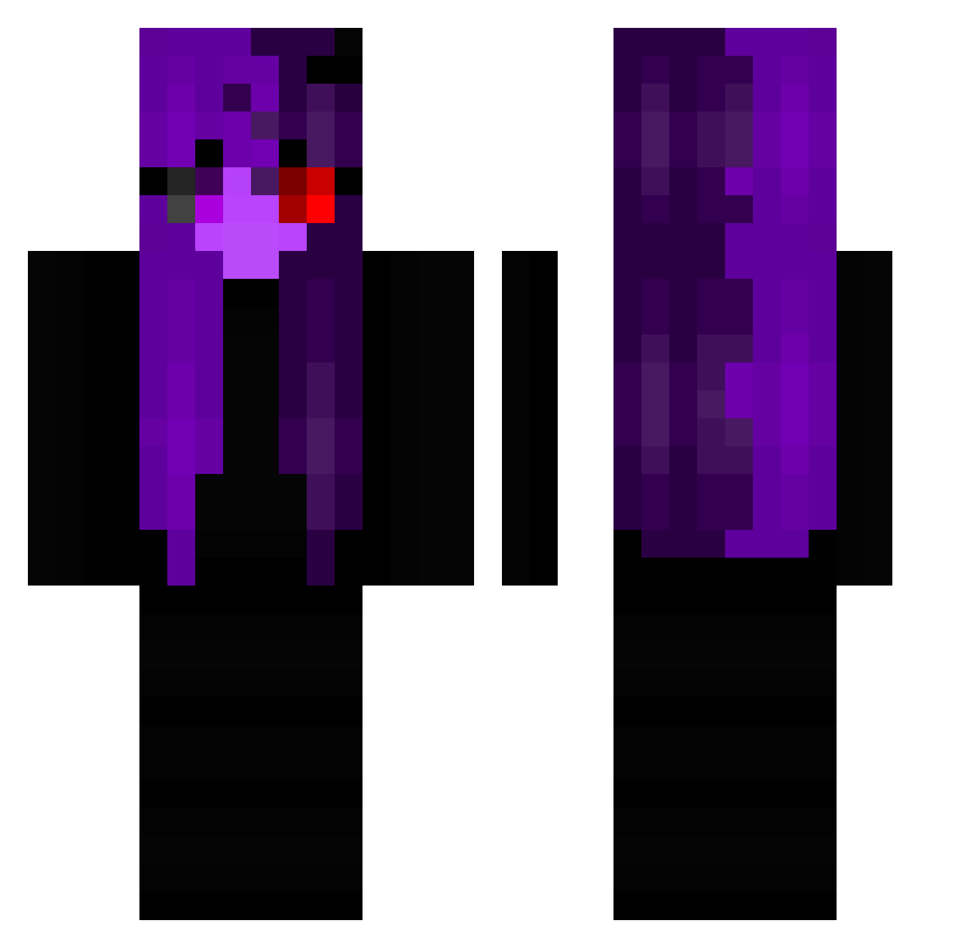 RavenTheMaid Minecraft skin, front and back view