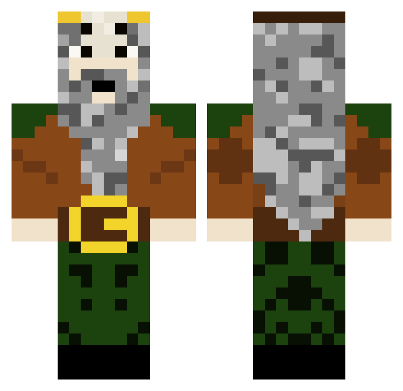 ilium Minecraft skin, front and back view