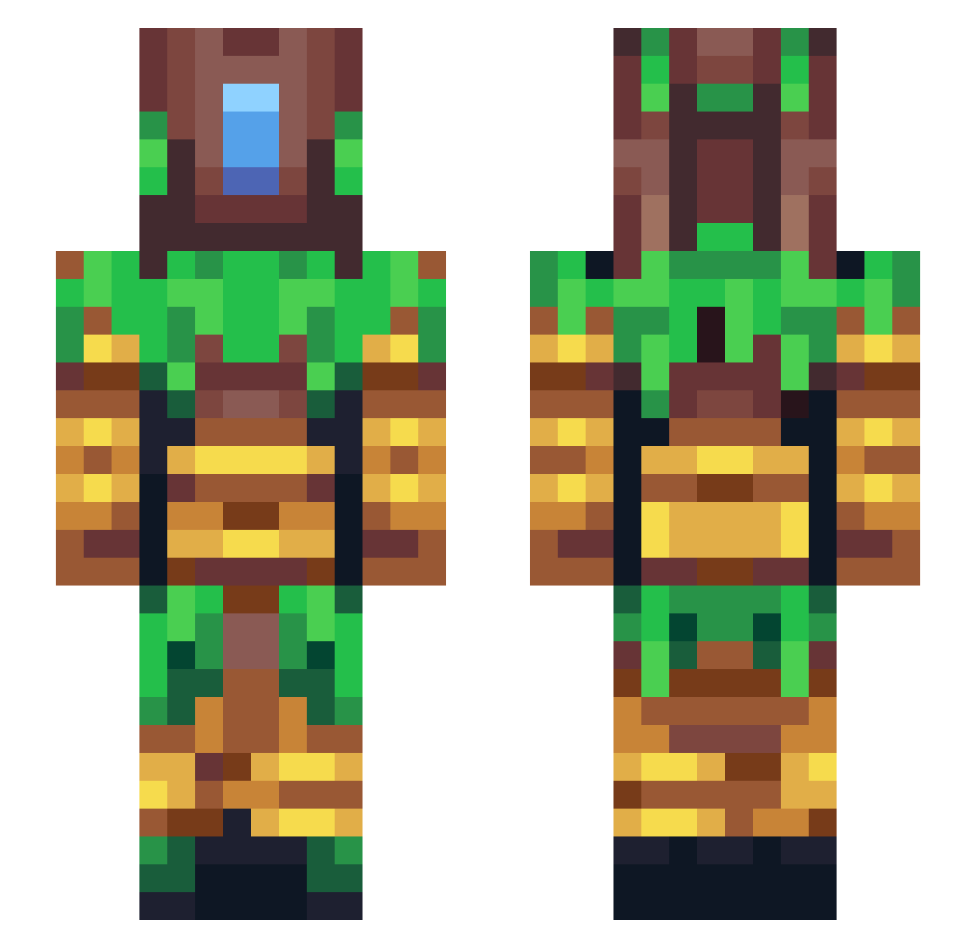 GhoulKeeper Minecraft skin, front and back view