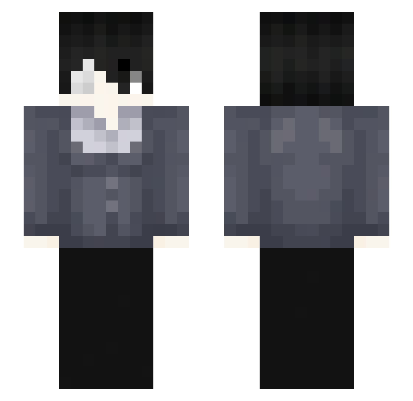 Jyede Minecraft skin, front and back view