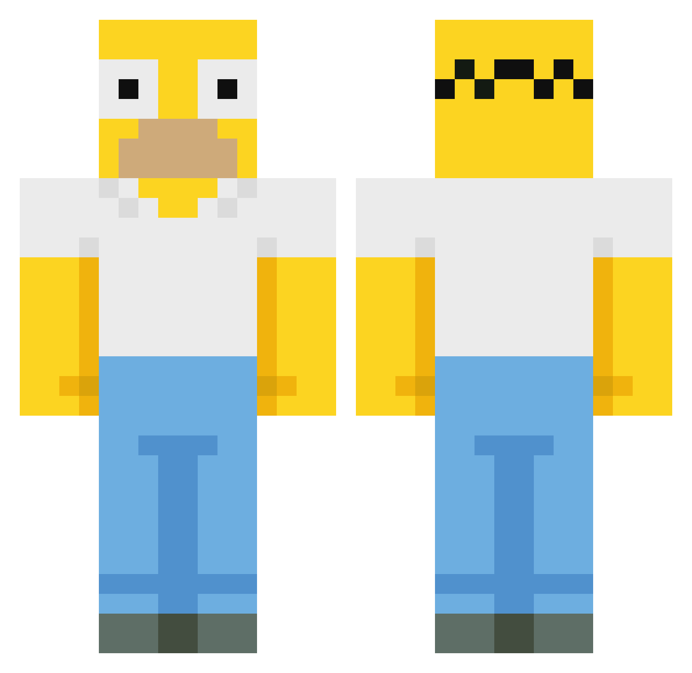 Saltoiz Minecraft skin, front and back view