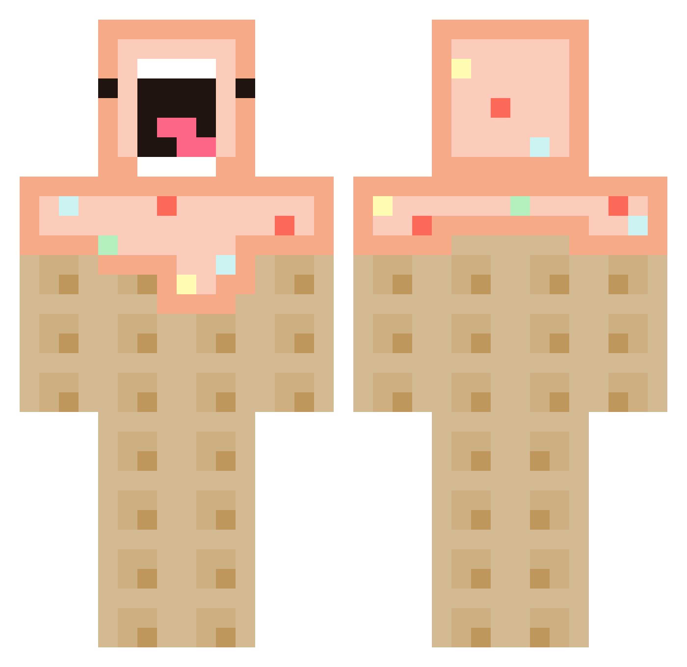 SubwaySurfersFan Minecraft skin, front and back view