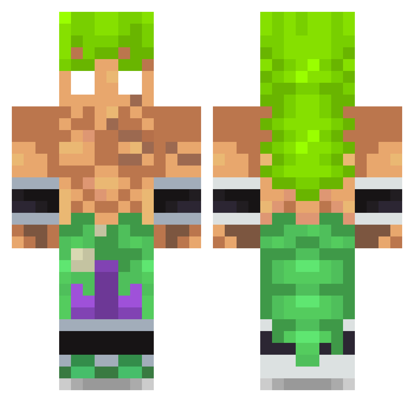 bayatr0 Minecraft skin, front and back view