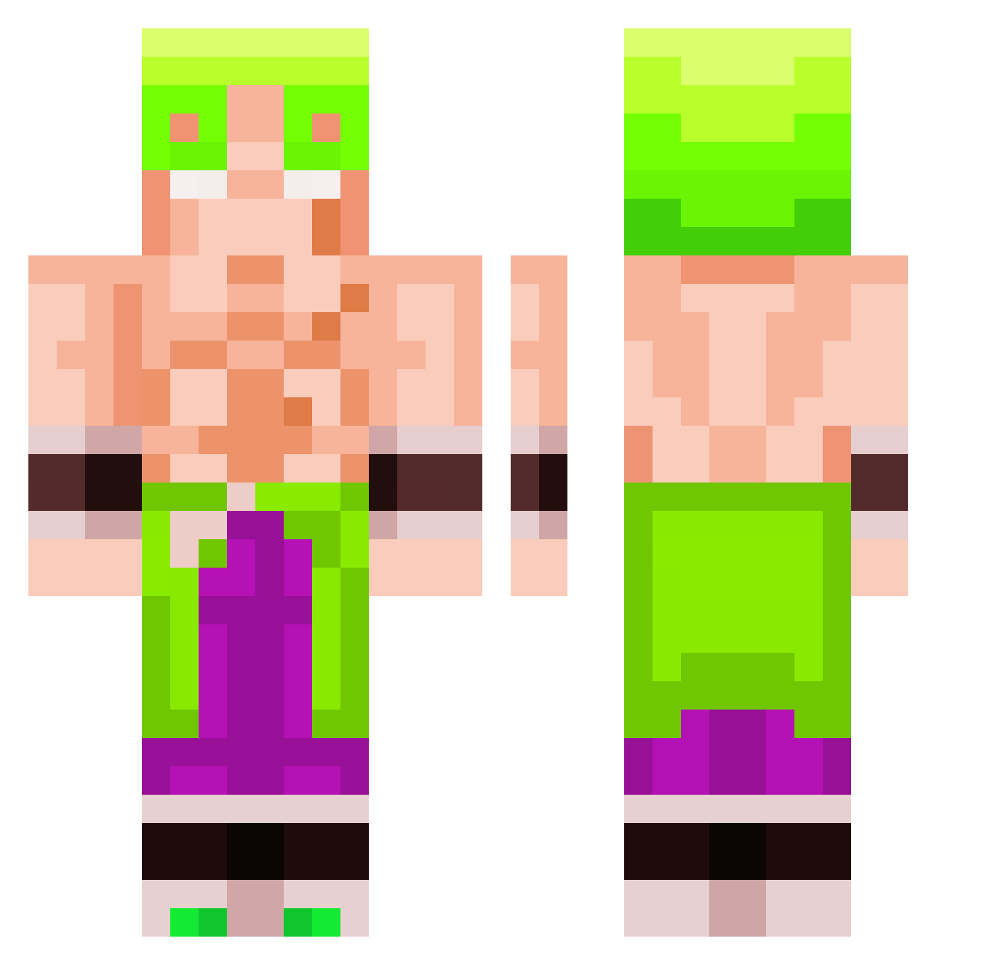 MikeCreda Minecraft skin, front and back view
