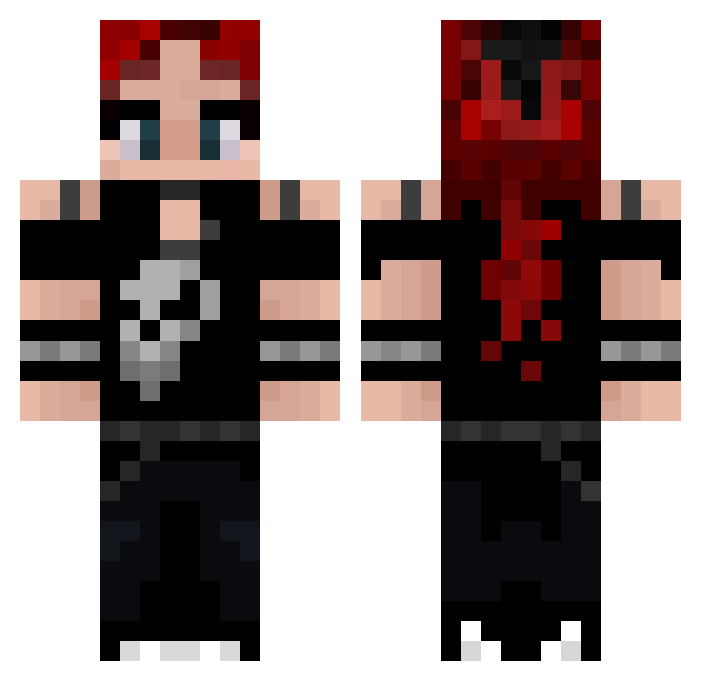 Akinatrex Minecraft skin, front and back view