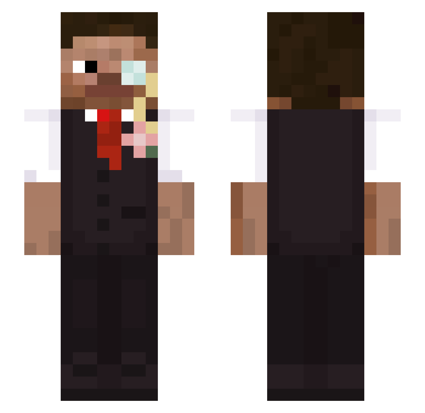 TenThousandFists Minecraft skin, front and back view
