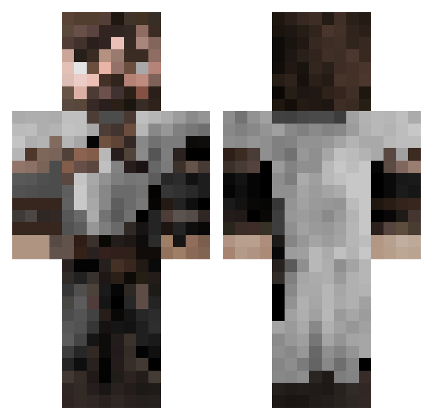 RobReloadedd Minecraft skin, front and back view