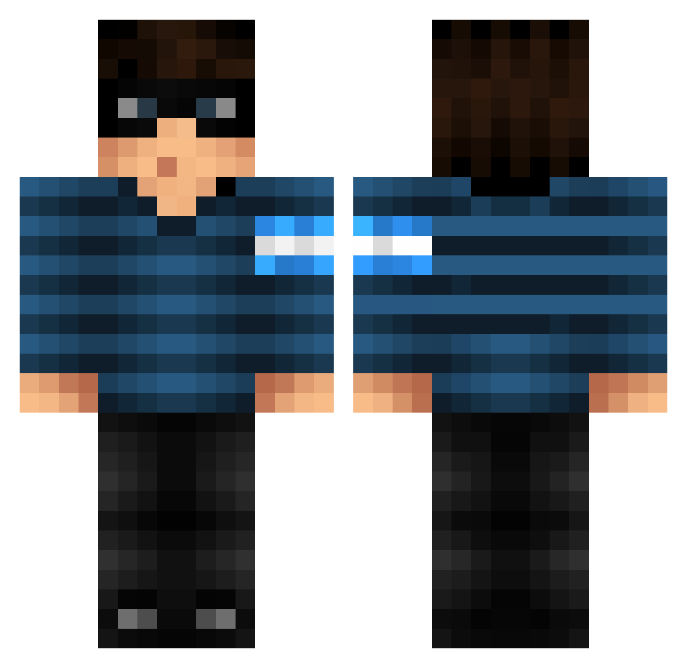 JordanUsh Minecraft skin, front and back view
