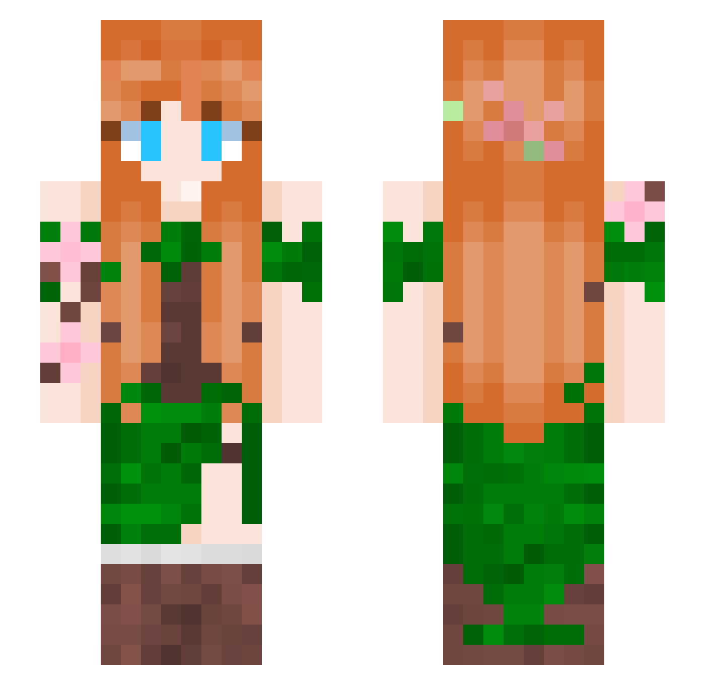 elenmelon18 Minecraft skin, front and back view