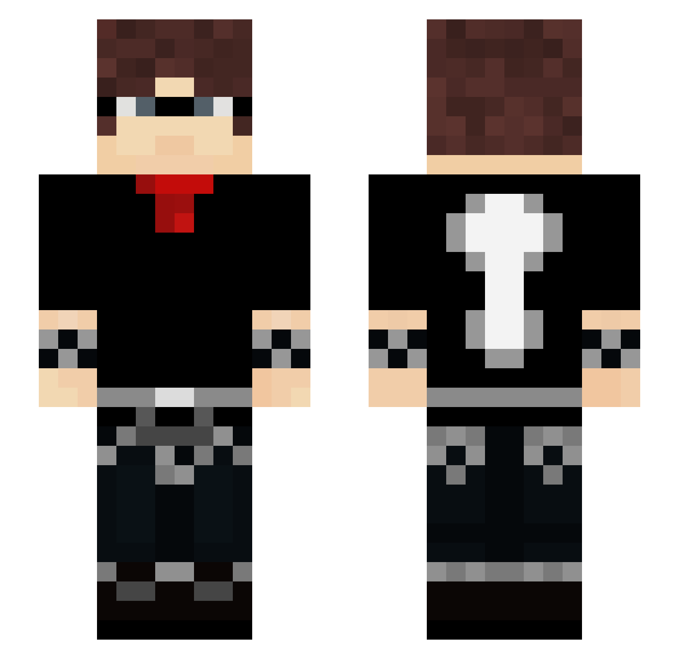 Marburger Minecraft skin, front and back view