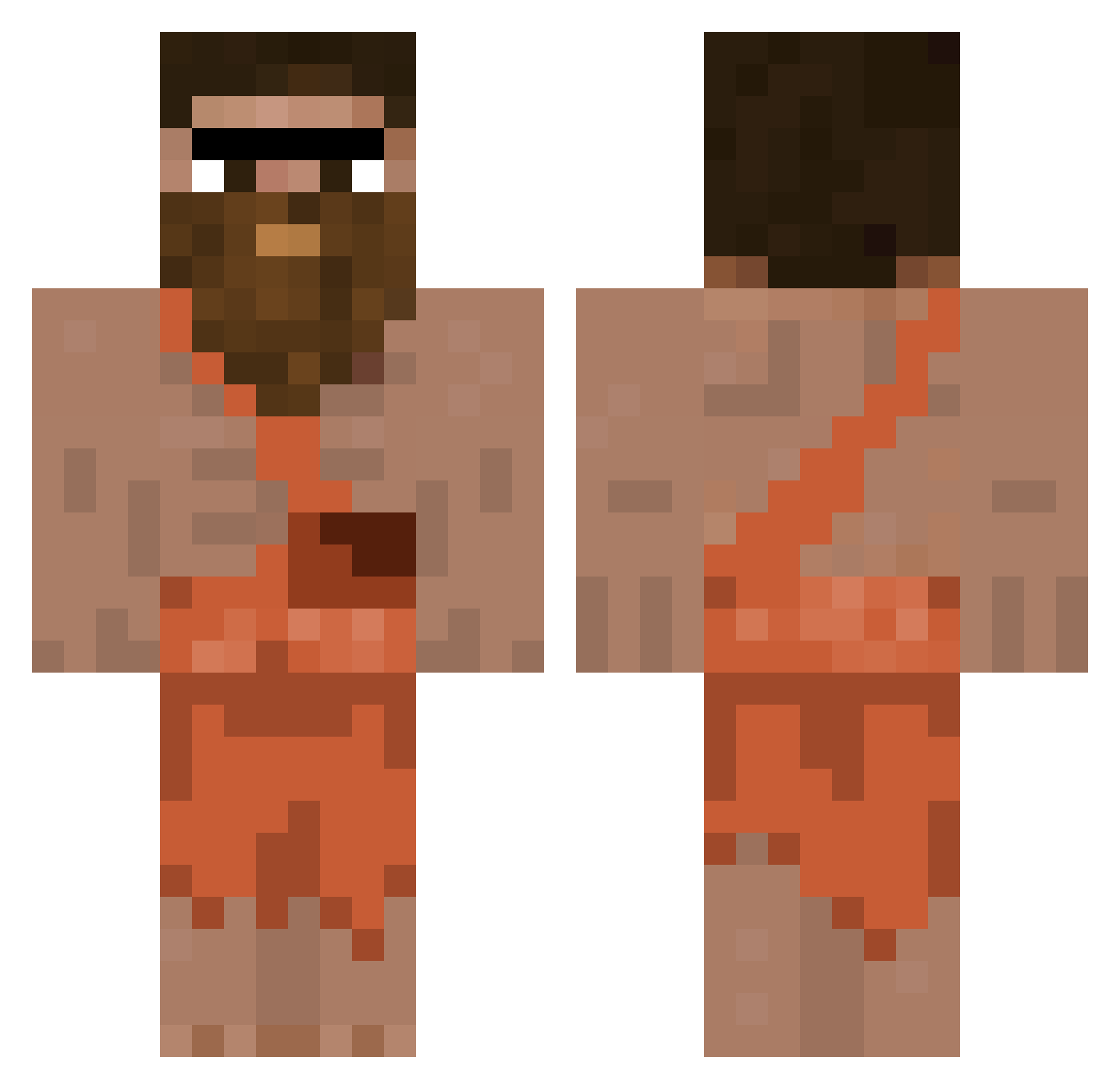 Rumostu Minecraft skin, front and back view