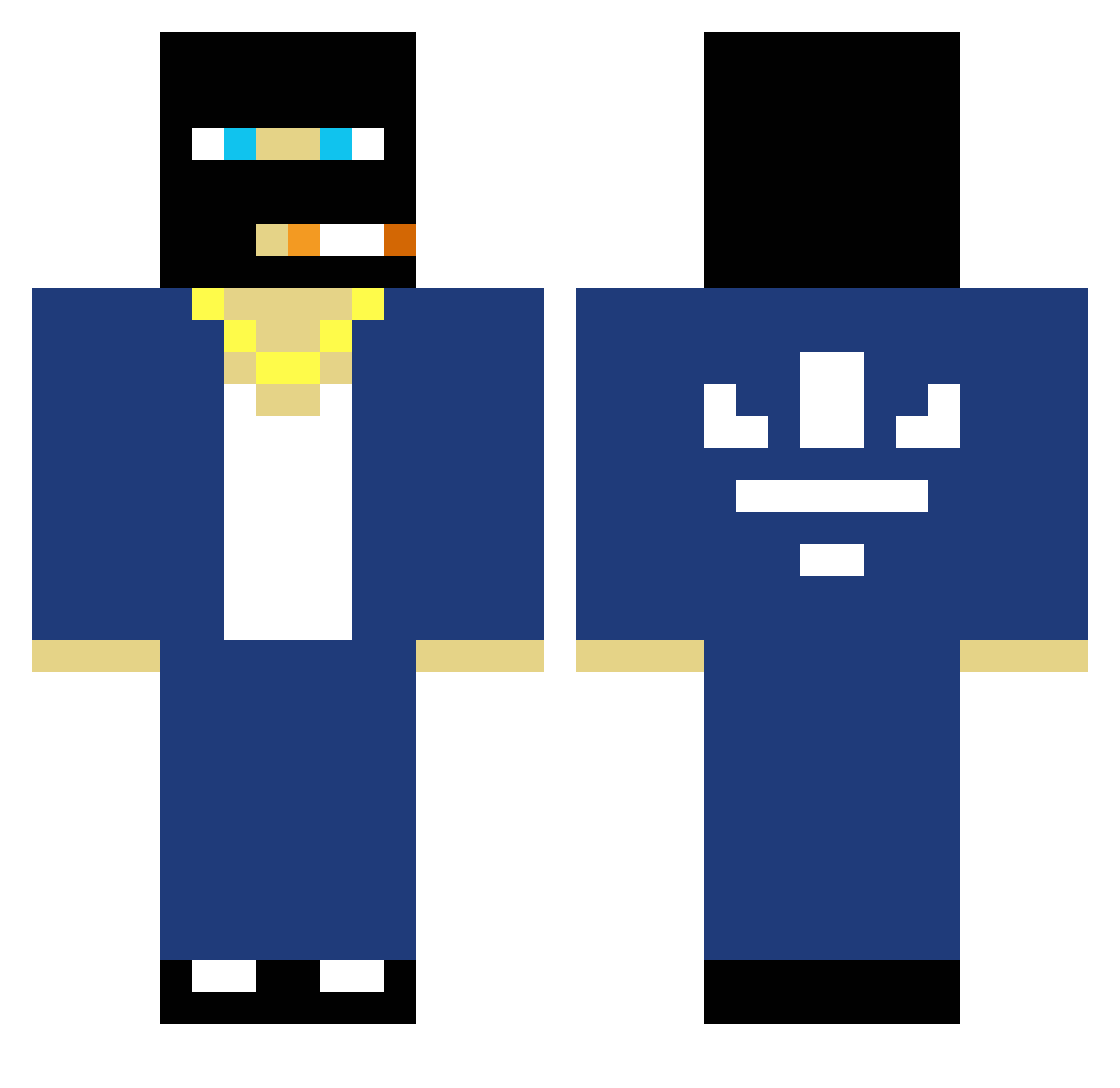 midnite184 Minecraft skin, front and back view