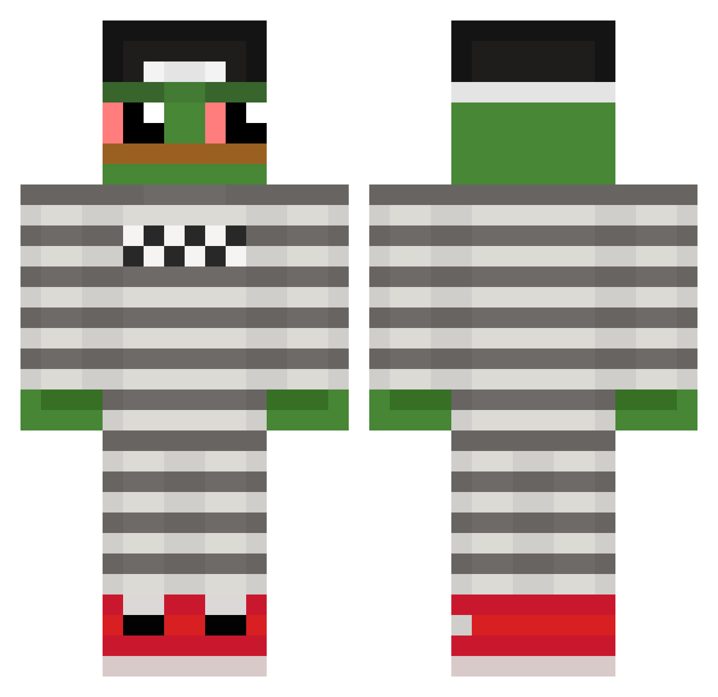 DestrukcjonX Minecraft skin, front and back view